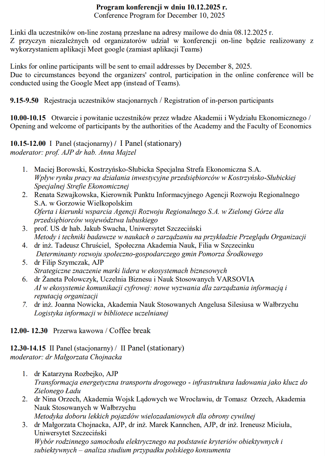 Skuteczność w biznesie 2025 - program konferencji